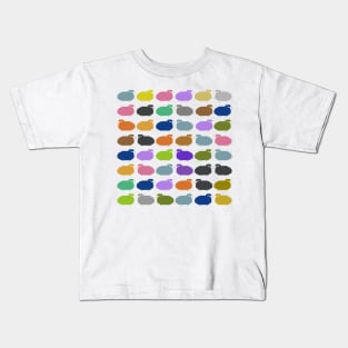 Colorful Cartoon Sheep Pattern Illustration Kids T-Shirt